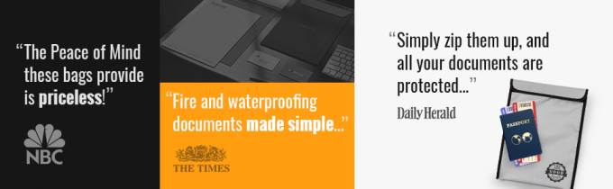 Bolso incombustible del documento, insecto fuera de bolsos, cartera, cartera, protección de fichero, prenda impermeable, Safty, seguridad 2