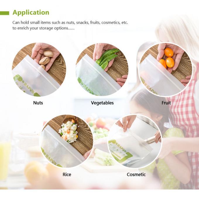 Bolso lastic dual degradable permanente de la cremallera de la categoría alimenticia del uno mismo promocional