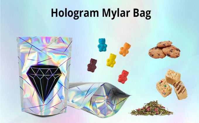 Los bolsos de mylar del holograma huelen diseño lindo del corte del diamante de la prueba