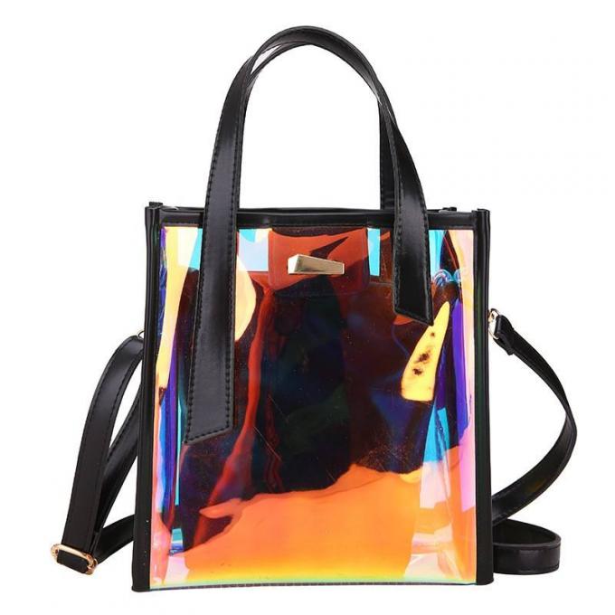 Bolso claro del regalo del vinilo del PVC de Eco del maquillaje del artículo de tocador de la piel de los equipos de la prenda impermeable cosmética colorida de neón amistosa de la bolsa 0