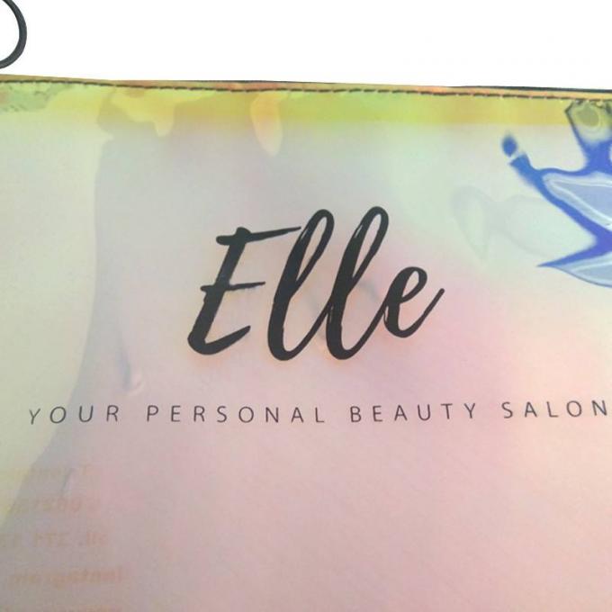 Bolso claro del regalo del vinilo del PVC de Eco del maquillaje del artículo de tocador de la piel de los equipos de la prenda impermeable cosmética colorida de neón amistosa de la bolsa 9