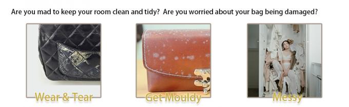 Tamaño multi, bolsos del guardapolvo del almacenamiento del bolso, bolso y monedero, cremallera robusta de Holder With Handle del organizador del PVC 1