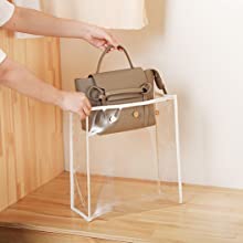 Monedero de lujo del PVC del diseño de moda, organizador Dust Cover, protector del bolso, cierre magnético 9