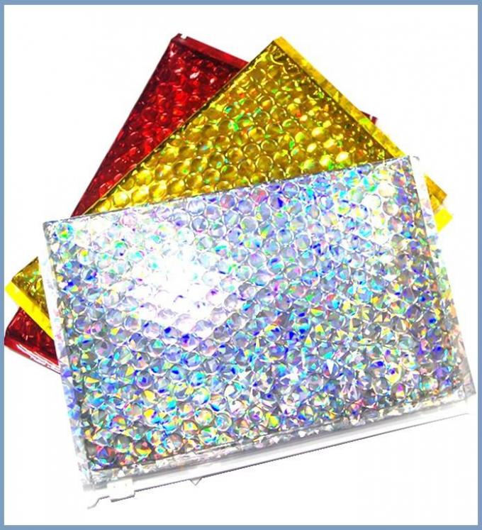 Matte Glossy Holographic Zip lockk Bags metálico reutilizable, cremallera cosmética reconectable del resbalador de la bolsa de la burbuja que embala 4