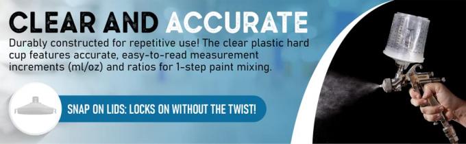 Los REPUESTOS DISPONIBLES, taza dura del espray de la pintura automotriz de la taza, tazas del arma, pintan las tazas de mezcla, SISTEMA de la TAZA del ESPRAY 3