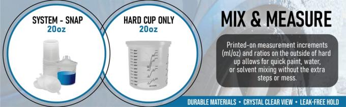 Los REPUESTOS DISPONIBLES, taza dura del espray de la pintura automotriz de la taza, tazas del arma, pintan las tazas de mezcla, SISTEMA de la TAZA del ESPRAY 5