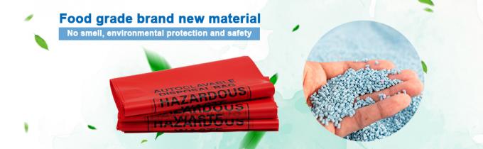 Sacos de basura del Biohazard del polipropileno, etiqueta de advertencia, esterilización impresa, bolsos inútiles con símbolo del Biohazard 0