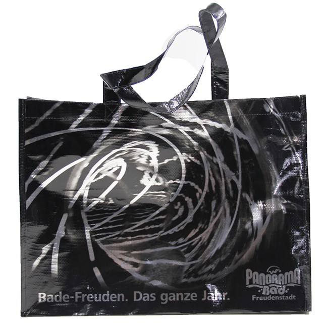 La manija laminada tela amistosa de Eco, Tote Bag tejido Pp, RPET cubri&oacute; bolsos pr&aacute;cticos de las compras reciclables plegables 8