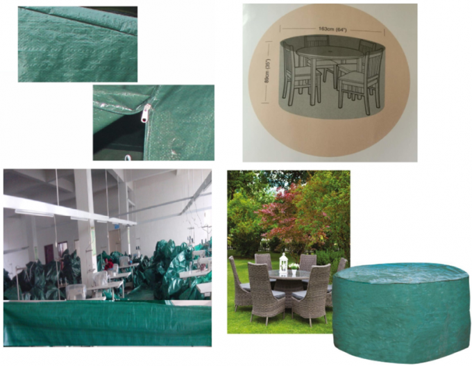 Sistema de la cubierta de los muebles del jardín del cierre de la cerradura del cordón, 600D artículo, tela resistente de agua, cubierta de los sistemas de los bistros del patio, 4