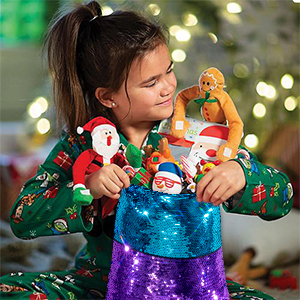 Bolso del partido del regalo de la Navidad de la mochila del lazo de la lentejuela, bolsa de la organza, bolsa de seda de la bolsa del satén, bolsa del ante 1