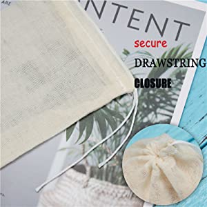 Bolsas de cordón de algodón, bolsas de muselina de algodón, bolsa de algodón, bolsas reutilizables, bolsa de joyería, bolsas de sachet de regalo 7