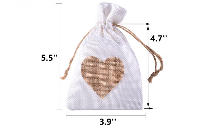 Sacos de yute natural de arpillera con cordón, bolsa de dulces para joyería, bolsas de regalo para recuerdo de fiesta de boda de Navidad 0