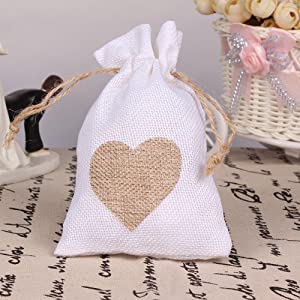 Sacos de yute natural de arpillera con cordón, bolsa de dulces para joyería, bolsas de regalo para recuerdo de fiesta de boda de Navidad 2