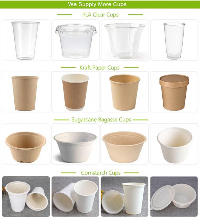 Taza plástica abonable biodegradable del claro del PLA del 100%