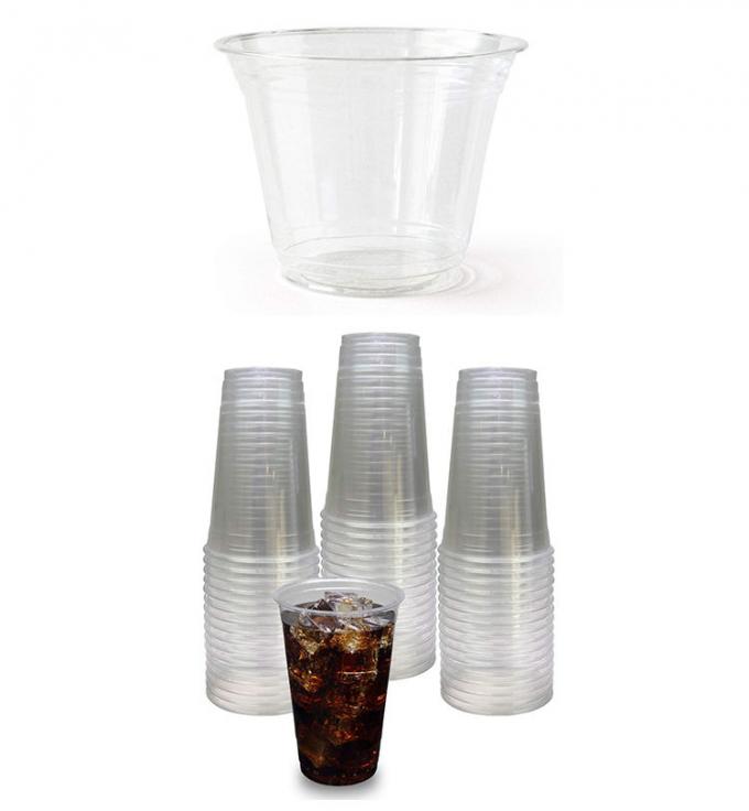 Taza plástica abonable biodegradable del claro del PLA del 100%