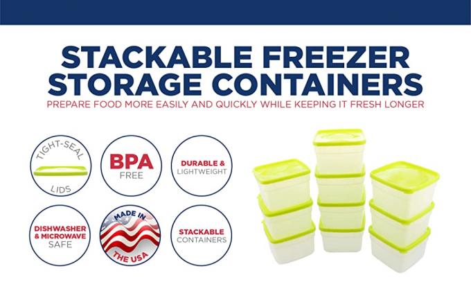 Contenedores de almacenamiento reutilizables de comida del congelador con las tapas, Microwaveable libre de Bento Box BPA de los sistemas del envase de la preparación de la comida 3