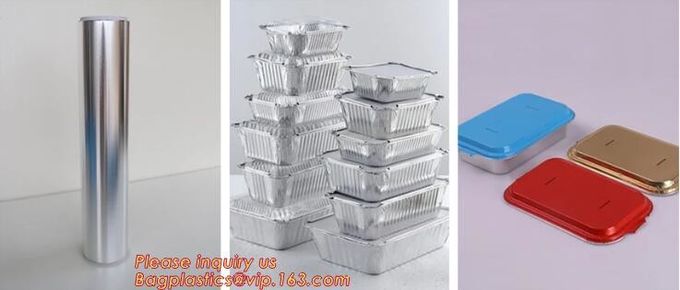 El rectángulo formó las tapas de aluminio disponibles/sin de Pan Take-Out Food Containers With del papel de aluminio la tapa 5