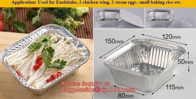 El rectángulo formó las tapas de aluminio disponibles/sin de Pan Take-Out Food Containers With del papel de aluminio la tapa 7