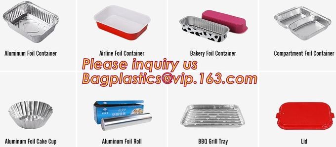 El rectángulo formó las tapas de aluminio disponibles/sin de Pan Take-Out Food Containers With del papel de aluminio la tapa 8