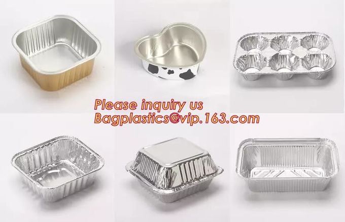 El rectángulo formó las tapas de aluminio disponibles/sin de Pan Take-Out Food Containers With del papel de aluminio la tapa 13