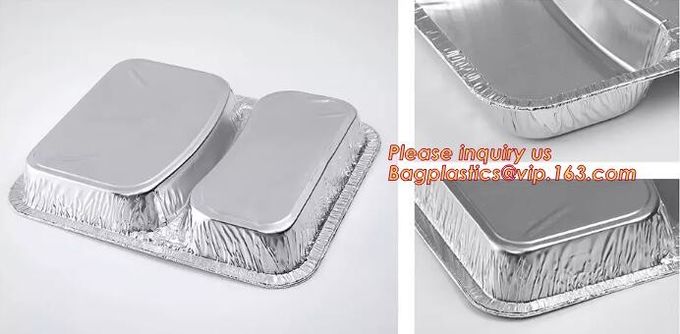 El rectángulo formó las tapas de aluminio disponibles/sin de Pan Take-Out Food Containers With del papel de aluminio la tapa 17