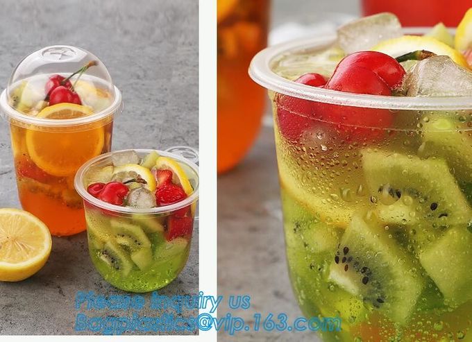 Tazas transparentes de Juice Coffee Tea Takeaway Packaging de la bebida de la taza plástica disponible creativa en forma de 