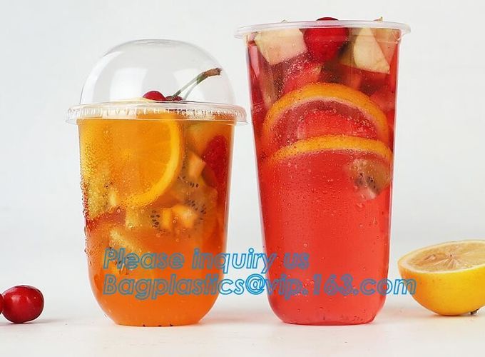 Tazas transparentes de Juice Coffee Tea Takeaway Packaging de la bebida de la taza plástica disponible creativa en forma de 