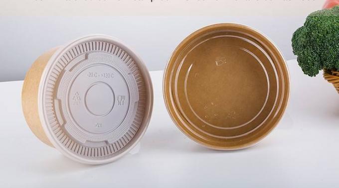 Eco amistoso, aceite resistente, tallarines de arroz de la sopa de la ensalada rueda, la pulpa de bambú, disponible, tapa del cuenco de papel de Kraft 12