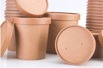 Eco amistoso, aceite resistente, tallarines de arroz de la sopa de la ensalada rueda, la pulpa de bambú, disponible, tapa del cuenco de papel de Kraft 13