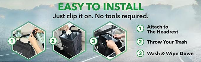 El bolso de la ejecución de la basura del coche, almacenamiento embolsa el compartimiento de basura hermético del coche de Collapsible Portable Waterproof del organizador 9