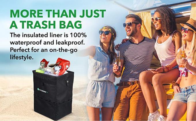 El bolso de la ejecución de la basura del coche, almacenamiento embolsa el compartimiento de basura hermético del coche de Collapsible Portable Waterproof del organizador 10