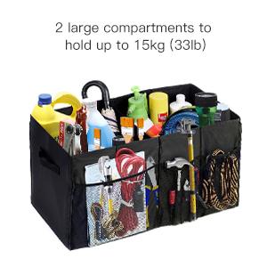 El organizador For SUV, capacidad grande extensible, organizador robusto del tronco de coche del almacenamiento del tronco del cargo, no desliza inferior 12