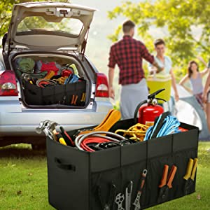 El organizador For SUV, capacidad grande extensible, organizador robusto del tronco de coche del almacenamiento del tronco del cargo, no desliza inferior 16