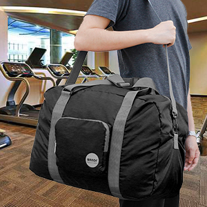 Petate de los deportes, bolso plegable del almacenamiento, maquillaje del artículo de tocador, bolsos del algodón de la lona del bolso del viaje con las cremalleras 2