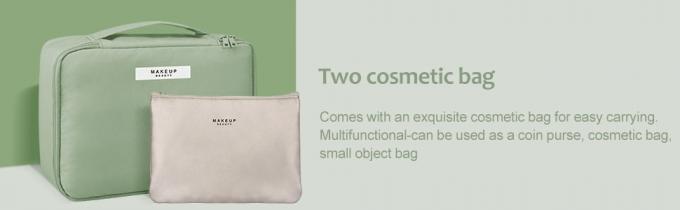 Organizador cosmético de Skincare del maquillaje del viaje, bolso del artículo de tocador, petate plegable, compartimientos múltiples del almacenamiento 2