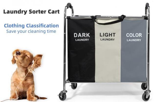 El bolso del lavadero, cesta plegable del clasificador del lavadero, compartimientos multi, dormitorio viste el almacenamiento, lavando la cesta 0