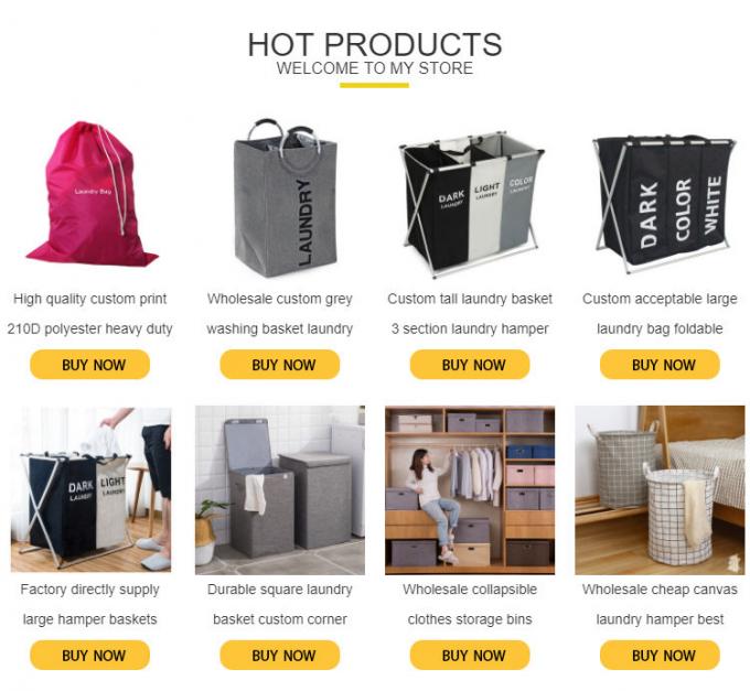 El bolso del lavadero, cesta plegable del clasificador del lavadero, compartimientos multi, dormitorio viste el almacenamiento, lavando la cesta 7