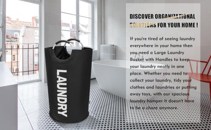 Mejor carro de lavadero sucio de la cesta de lavadero del cesto que se lava con la manija, almacenamiento fácil plegable de la cesta de lavadero 9