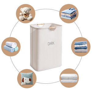 Cestas de lavadero con Carry Handles fácil, cesto, compartimientos que se lavan plegables, cuarto de baño del lavadero de la familia 13