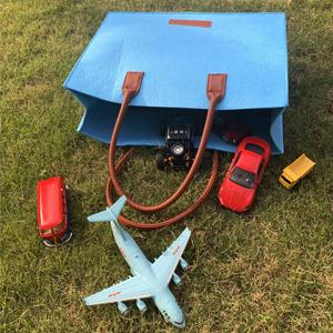 Las compras reutilizables de Eco de los bolsos de ultramarinos empaquetan grande hecho por la producción sentida de la tela empaquetan el viaje elegante Tote Bag Gray 2