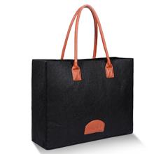 Las compras reutilizables de Eco de los bolsos de ultramarinos empaquetan grande hecho por la producción sentida de la tela empaquetan el viaje elegante Tote Bag Gray 7