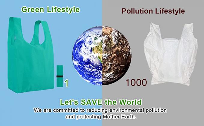 La manija masa grande que lo normal empaqueta los bolsos que hacen compras reutilizables del plegamiento plegable lavable reutilizable, ultramarinos con el portador de la cremallera 6