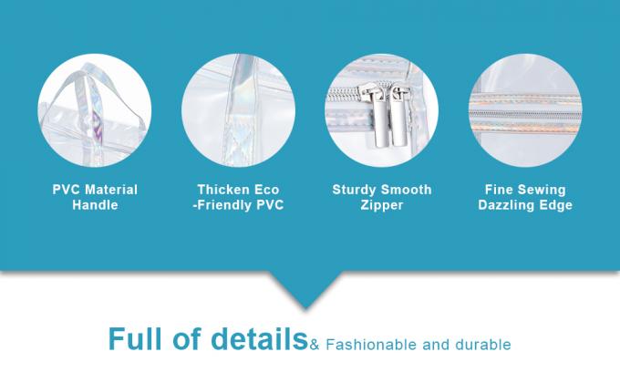 Bolso del almacenamiento del artículo de tocador del maquillaje del viaje del PVC, capacidad grande Tote Bag, organizador cosmético Bag de la ropa 1