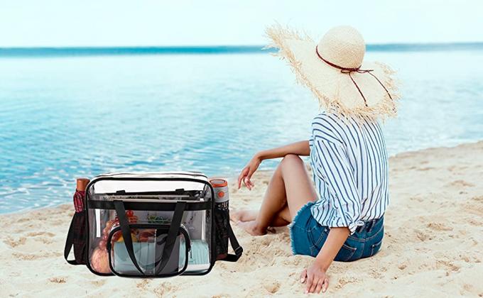 Los bolsos claros, estadio aprobado, ven a través de Tote Bag, correa de hombro, bolso transparente grande 3