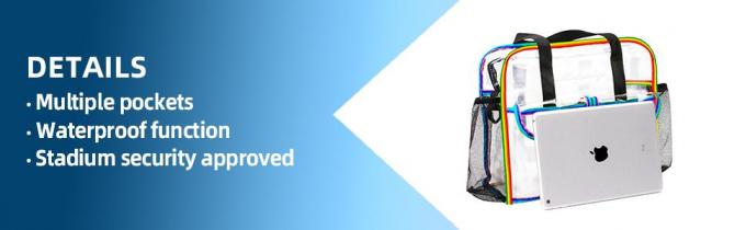 PVC, bolso de nylon, del resbalador del cierre del estadio, la bolsa de asas clara, bolso del bolso de la playa, viaje y Tote Bags Zippered gimnasio 1