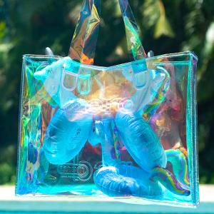 Bolso de cuero reflexivo de la PU del laser, totalizador iridiscente, bolso olográfico de la moda, bolso de la aislamiento, bolso del trabajo del estadio 2