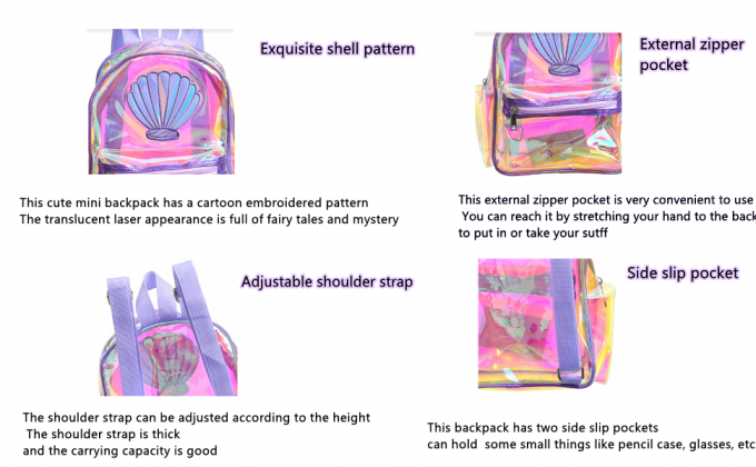 Bolso de School Daypack Travel Caming del estudiante de la mochila para las muchachas de las mujeres, bolsos de lazo, arco iris multicolor 1