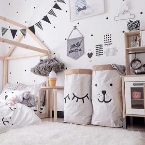 bolso más papier de le sac en, decoración de lino de papel de Basket Nursery Home del organizador de la ropa de los juguetes de los niños del bolso del almacenamiento de Kraft 6