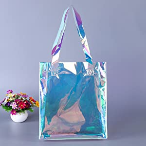 PVC Lazaer Tote Bag, bolso olográfico del trabajo del arco iris, holograma, bolso de la moda, bolso de la joyería, playa al aire libre del estadio 2
