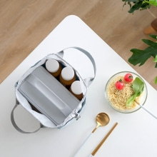 El paquete reutilizable de la tela de algodón de la lona, ALMUERZA BOLSA, lazo, Bento Box Cooler aislado, Tote Handbag 4